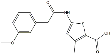 5-[2-(3-methoxyphenyl)acetamido]-3-methylthiophene-2-carboxylic acid Struktur