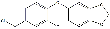 5-[4-(chloromethyl)-2-fluorophenoxy]-2H-1,3-benzodioxole Struktur