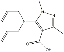 5-[bis(prop-2-en-1-yl)amino]-1,3-dimethyl-1H-pyrazole-4-carboxylic acid Struktur