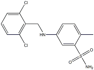 5-{[(2,6-dichlorophenyl)methyl]amino}-2-methylbenzene-1-sulfonamide Struktur