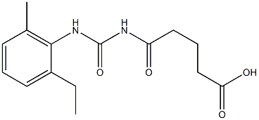 5-{[(2-ethyl-6-methylphenyl)carbamoyl]amino}-5-oxopentanoic acid Struktur