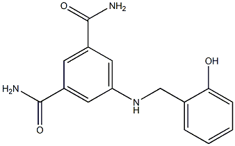 5-{[(2-hydroxyphenyl)methyl]amino}benzene-1,3-dicarboxamide Struktur