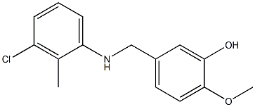 5-{[(3-chloro-2-methylphenyl)amino]methyl}-2-methoxyphenol Struktur