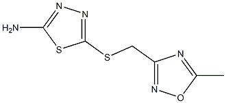 5-{[(5-methyl-1,2,4-oxadiazol-3-yl)methyl]sulfanyl}-1,3,4-thiadiazol-2-amine Struktur