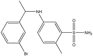 5-{[1-(3-bromophenyl)ethyl]amino}-2-methylbenzene-1-sulfonamide Struktur