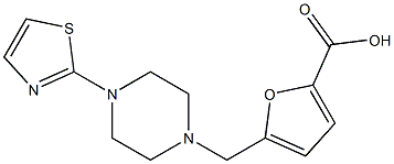 5-{[4-(1,3-thiazol-2-yl)piperazin-1-yl]methyl}furan-2-carboxylic acid Struktur