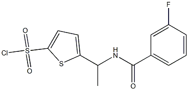 5-{1-[(3-fluorophenyl)formamido]ethyl}thiophene-2-sulfonyl chloride Struktur