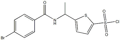 5-{1-[(4-bromophenyl)formamido]ethyl}thiophene-2-sulfonyl chloride Struktur