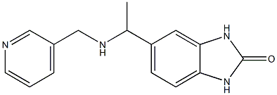 5-{1-[(pyridin-3-ylmethyl)amino]ethyl}-2,3-dihydro-1H-1,3-benzodiazol-2-one Struktur