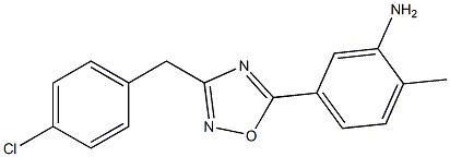 5-{3-[(4-chlorophenyl)methyl]-1,2,4-oxadiazol-5-yl}-2-methylaniline Struktur