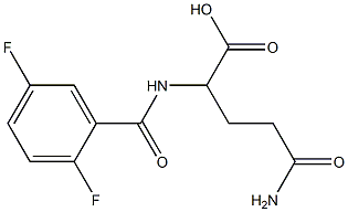 5-amino-2-[(2,5-difluorobenzoyl)amino]-5-oxopentanoic acid Struktur