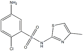 5-amino-2-chloro-N-(4-methyl-1,3-thiazol-2-yl)benzene-1-sulfonamide Struktur