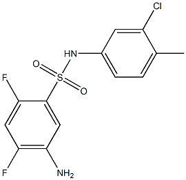 5-amino-N-(3-chloro-4-methylphenyl)-2,4-difluorobenzene-1-sulfonamide Struktur