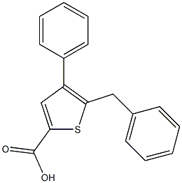 5-benzyl-4-phenylthiophene-2-carboxylic acid Struktur