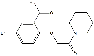 5-bromo-2-[2-oxo-2-(piperidin-1-yl)ethoxy]benzoic acid Struktur