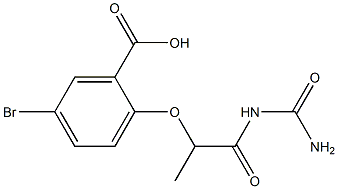 5-bromo-2-{[1-(carbamoylamino)-1-oxopropan-2-yl]oxy}benzoic acid Struktur