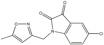 5-chloro-1-[(5-methyl-1,2-oxazol-3-yl)methyl]-2,3-dihydro-1H-indole-2,3-dione Struktur