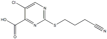 5-chloro-2-[(3-cyanopropyl)thio]pyrimidine-4-carboxylic acid Struktur