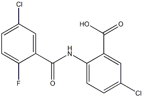 5-chloro-2-[(5-chloro-2-fluorobenzene)amido]benzoic acid Struktur