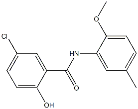 5-chloro-2-hydroxy-N-(2-methoxy-5-methylphenyl)benzamide Struktur