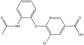 5-chloro-6-(2-acetamidophenoxy)pyridine-3-carboxylic acid Struktur