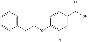 5-chloro-6-(2-phenylethoxy)pyridine-3-carboxylic acid Struktur