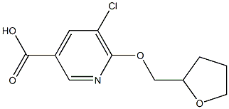 5-chloro-6-(oxolan-2-ylmethoxy)pyridine-3-carboxylic acid Struktur