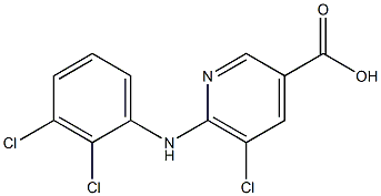 5-chloro-6-[(2,3-dichlorophenyl)amino]pyridine-3-carboxylic acid Struktur