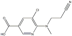 5-chloro-6-[(2-cyanoethyl)(methyl)amino]pyridine-3-carboxylic acid Struktur