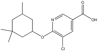 5-chloro-6-[(3,3,5-trimethylcyclohexyl)oxy]pyridine-3-carboxylic acid Struktur