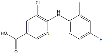 5-chloro-6-[(4-fluoro-2-methylphenyl)amino]pyridine-3-carboxylic acid Struktur