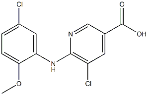 5-chloro-6-[(5-chloro-2-methoxyphenyl)amino]pyridine-3-carboxylic acid Struktur