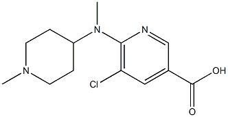 5-chloro-6-[methyl(1-methylpiperidin-4-yl)amino]pyridine-3-carboxylic acid Struktur