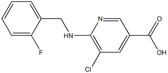 5-chloro-6-{[(2-fluorophenyl)methyl]amino}pyridine-3-carboxylic acid Struktur