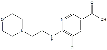 5-chloro-6-{[2-(morpholin-4-yl)ethyl]amino}pyridine-3-carboxylic acid Struktur