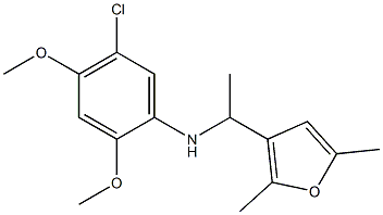 5-chloro-N-[1-(2,5-dimethylfuran-3-yl)ethyl]-2,4-dimethoxyaniline Struktur