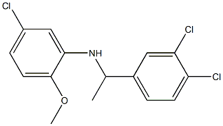 5-chloro-N-[1-(3,4-dichlorophenyl)ethyl]-2-methoxyaniline Struktur