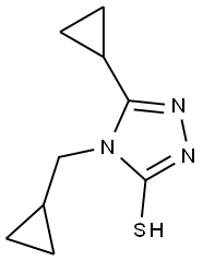 5-cyclopropyl-4-(cyclopropylmethyl)-4H-1,2,4-triazole-3-thiol Struktur