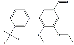 5-ethoxy-6-methoxy-3'-(trifluoromethyl)-1,1'-biphenyl-3-carbaldehyde Struktur