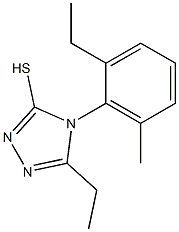 5-ethyl-4-(2-ethyl-6-methylphenyl)-4H-1,2,4-triazole-3-thiol Struktur