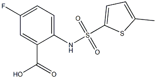 5-fluoro-2-[(5-methylthiophene-2-)sulfonamido]benzoic acid Struktur