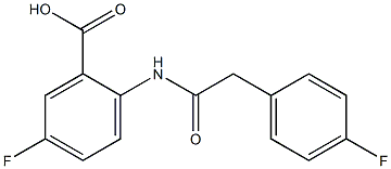 5-fluoro-2-[2-(4-fluorophenyl)acetamido]benzoic acid Struktur