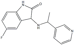 5-fluoro-3-{[1-(pyridin-3-yl)ethyl]amino}-2,3-dihydro-1H-indol-2-one Struktur