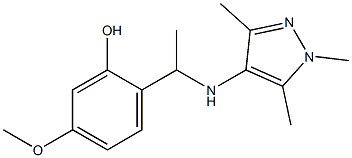 5-methoxy-2-{1-[(1,3,5-trimethyl-1H-pyrazol-4-yl)amino]ethyl}phenol Struktur