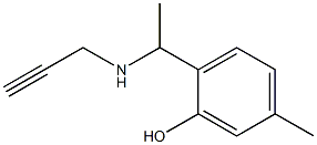 5-methyl-2-[1-(prop-2-yn-1-ylamino)ethyl]phenol Struktur