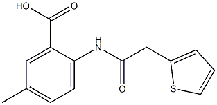 5-methyl-2-[2-(thiophen-2-yl)acetamido]benzoic acid Struktur