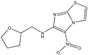 5-nitro-N-(tetrahydrofuran-2-ylmethyl)imidazo[2,1-b][1,3]thiazol-6-amine Struktur