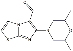 6-(2,6-dimethylmorpholin-4-yl)imidazo[2,1-b][1,3]thiazole-5-carbaldehyde Struktur