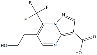 6-(2-hydroxyethyl)-7-(trifluoromethyl)pyrazolo[1,5-a]pyrimidine-3-carboxylic acid Struktur