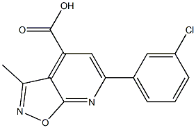 6-(3-chlorophenyl)-3-methylisoxazolo[5,4-b]pyridine-4-carboxylic acid Struktur